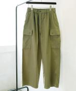 コットンリネン平織デニム　イージーワークパンツ